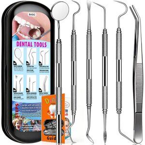 Dental Tool Kit Plaque Remover Teeth Cleaning 6 Pcs Dental Care Kit Stainless